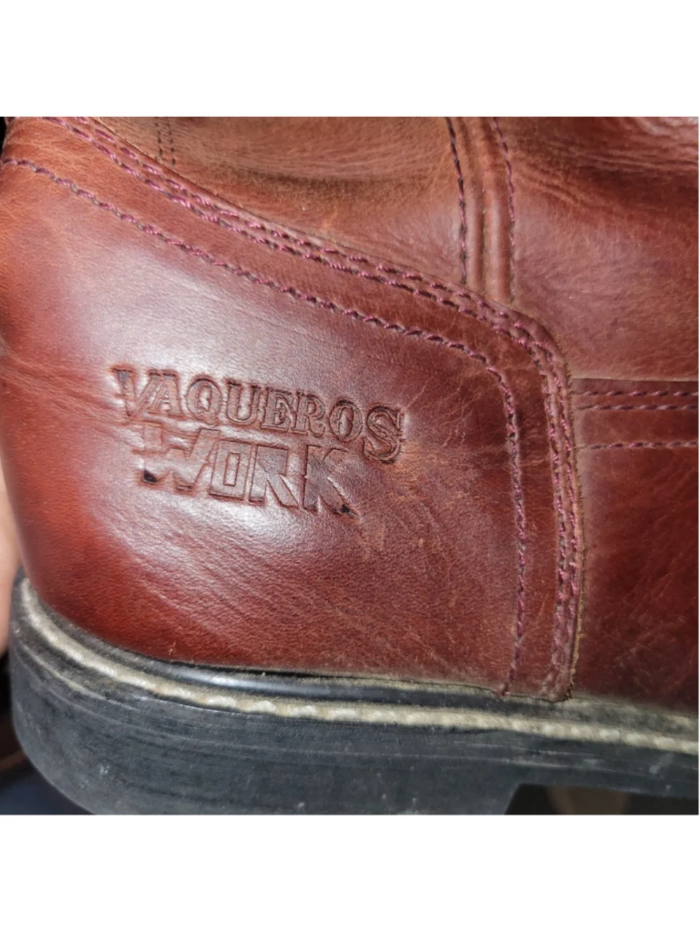 Work Power Mountain VAQUEROS Men Pull-On Brown Leather Steel-Toe Work Boots 8